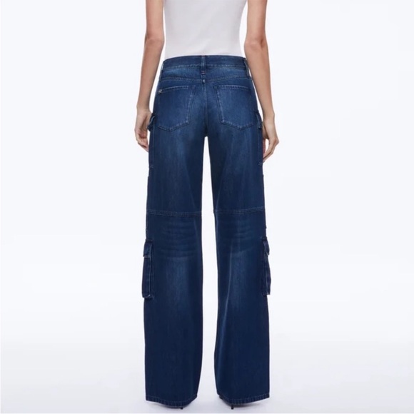 Alice + Olivia CAY BAGGY CARGO JEANS in Love Train - Picture 2 of 8